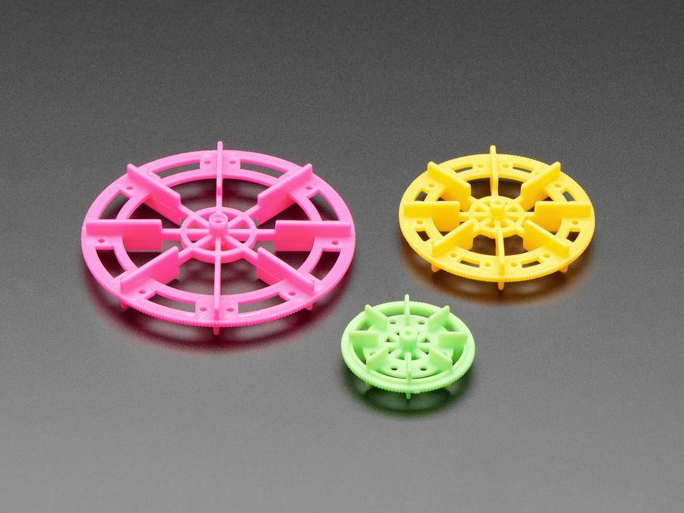 Adafruit, TT Motor Paddle Wheel Pack, Paddelrad-Set für Gearbox DC-Motoren, 3 Groessen, mehrfarbig