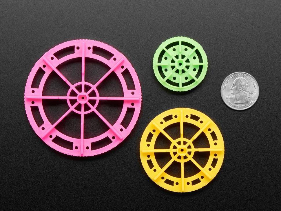 Adafruit, TT Motor Paddle Wheel Pack, Paddelrad-Set für Gearbox DC-Motoren, 3 Groessen, mehrfarbig