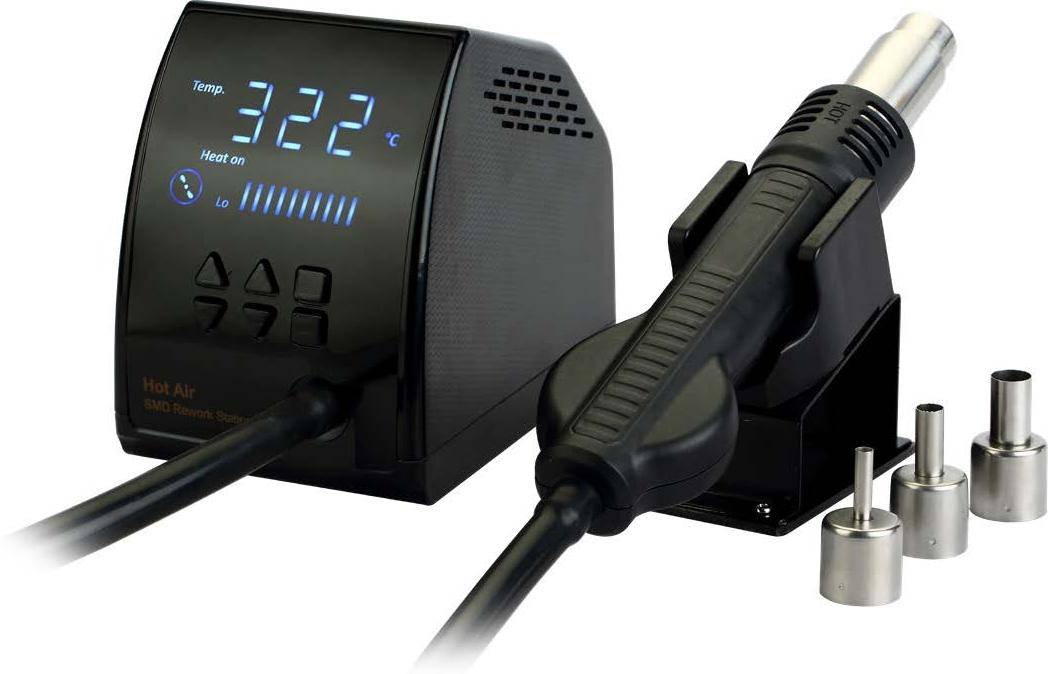 Zhongdi ZD-8968 Heißluftstation Entlötstation, MCU Zero Crossing, 300W, 100-500°C, schwarz