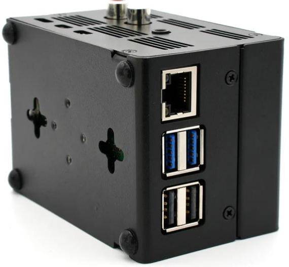 KKSB Gehäuse für Raspberry Pi 5 , passend für IQaudio DAC+ / Pro, Aluminium, eloxiert, schwarz