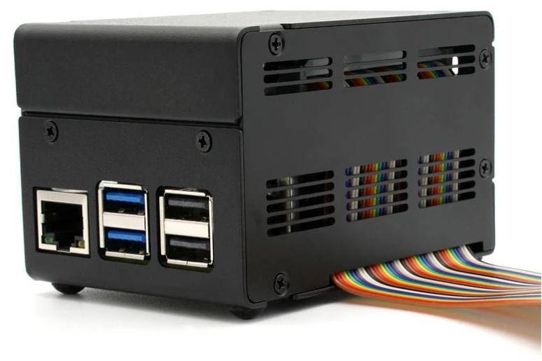 KKSB Gehäuse für Raspberry Pi 5 , passend für IQaudio DAC+ / Pro, Aluminium, eloxiert, schwarz