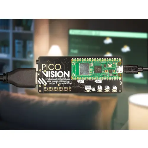 Pimoroni PicoVision PicoW + Zubehör Kit, 264kB SRAM, 2MB Flash, HDMI, 32GB MicroSD, USB Splitter Pimoroni PicoVision PicoW + Zubehör Kit, 264kB SRAM, 2MB Flash, HDMI, 32GB MicroSD, USB Splitter