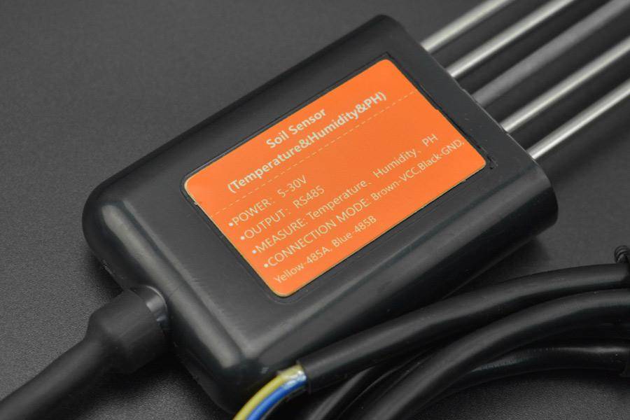 DFRobot RS485 MODBUS-RTU Bodensensor, pH, Temperatur, Feuchtigkeit, IP68, Epoxyharz legiert, 5-30V