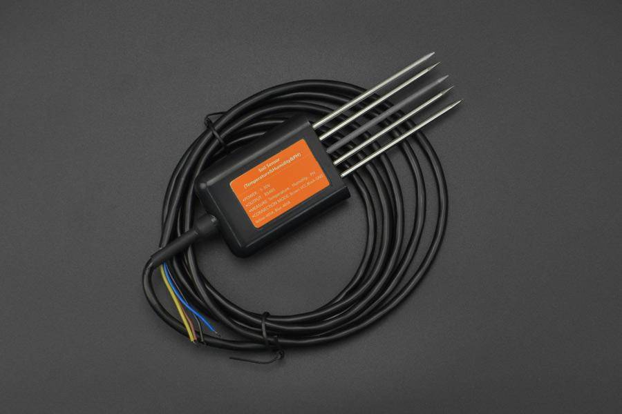 DFRobot RS485 MODBUS-RTU Bodensensor, pH, Temperatur, Feuchtigkeit, IP68, Epoxyharz legiert, 5-30V