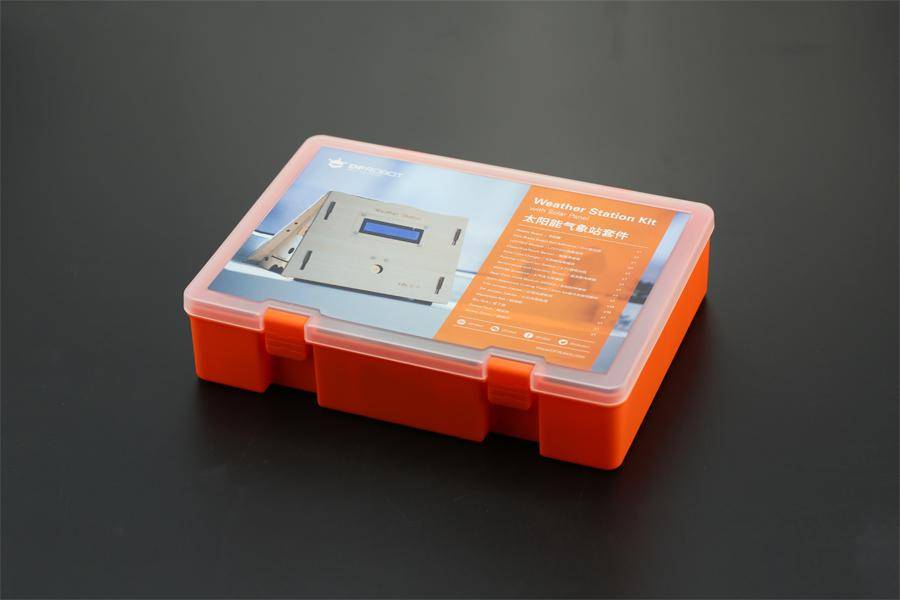 DFRobot Wetterstation-Kit, LCD Modul, DHT22, Touch-Sensor, Barometersensor, Echtzeituhr, Solar-Panel