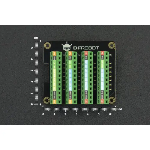 DFRobot Raspberry Pi 4B GPIO Terminal Block HAT, 28 GPIO, 4x 3.3V, 4x 5V, 12x GND, 32 LEDs DFRobot Raspberry Pi 4B GPIO Terminal Block HAT, 28 GPIO, 4x 3.3V, 4x 5V, 12x GND, 32 LEDs