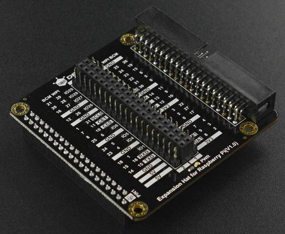 DFRobot IO Expansion Hat für Raspberry Pi 5/4/400/3, 40PIN GPIO Vergleichssiebdrucke, BCM / WPI Code