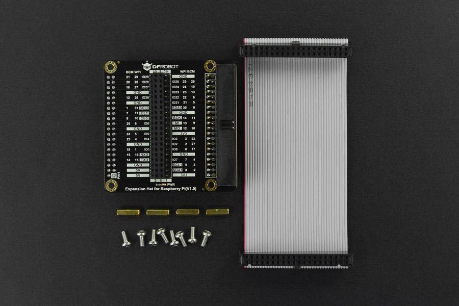 DFRobot IO Expansion Hat für Raspberry Pi 5/4/400/3, 40PIN GPIO Vergleichssiebdrucke, BCM / WPI Code