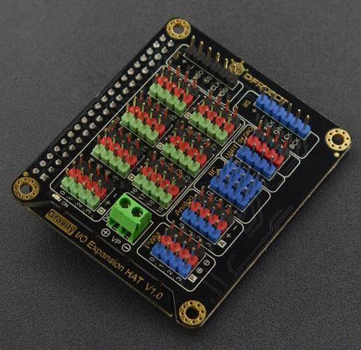 DFRobot IO Expansion HAT für Raspberry Pi 5/4B/3B+, Sensor-Schnittstelle, PWM, I2C, UART, 5V
