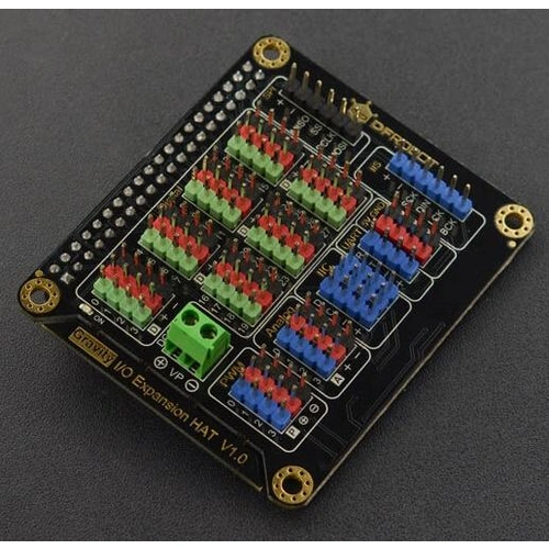 DFRobot IO Expansion HAT für Raspberry Pi 5/4B/3B+, Sensor-Schnittstelle, PWM, I2C, UART, 5V DFRobot IO Expansion HAT für Raspberry Pi 5/4B/3B+, Sensor-Schnittstelle, PWM, I2C, UART, 5V