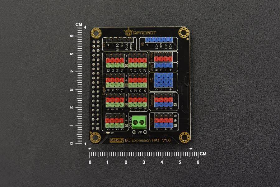 DFRobot IO Expansion HAT für Raspberry Pi 5/4B/3B+, Sensor-Schnittstelle, PWM, I2C, UART, 5V