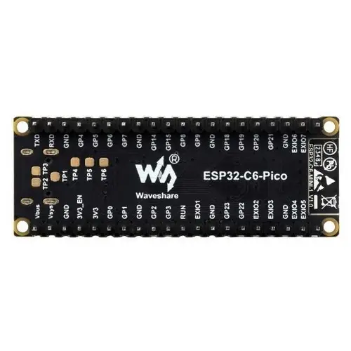 Waveshare ESP32-C6-MINI, RISC-V 32-Bit Single-Core 160MHz, WiFi 6, BT5, Zigbee 3, Thread, mit Header Waveshare ESP32-C6-MINI, RISC-V 32-Bit Single-Core 160MHz, WiFi 6, BT5, Zigbee 3, Thread, mit Header