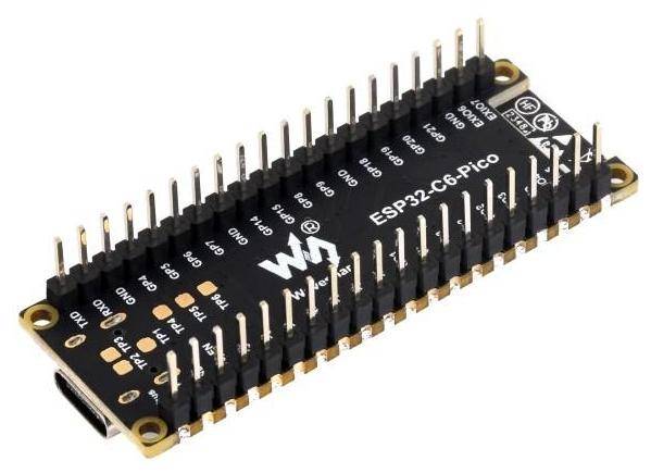 Waveshare ESP32-C6-MINI, RISC-V 32-Bit Single-Core 160MHz, WiFi 6, BT5, Zigbee 3, Thread, mit Header