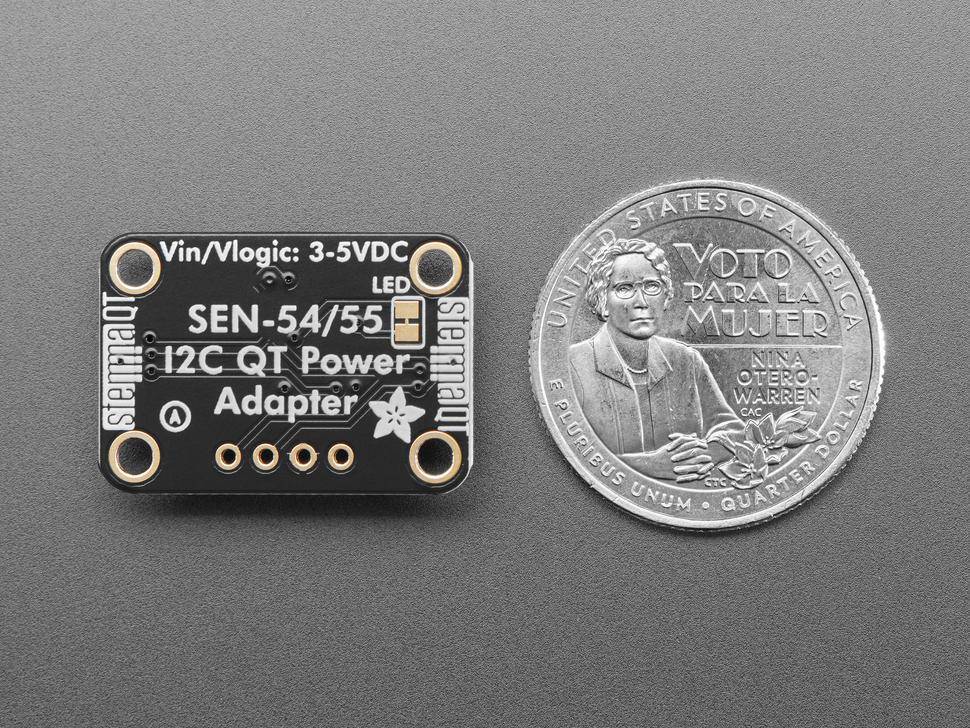 Adafruit SEN54/SEN55 Adapter Breakout, STEMMA QT/Qwiic kompatibel, 100mA Boost, unterstützt I2C, 5V