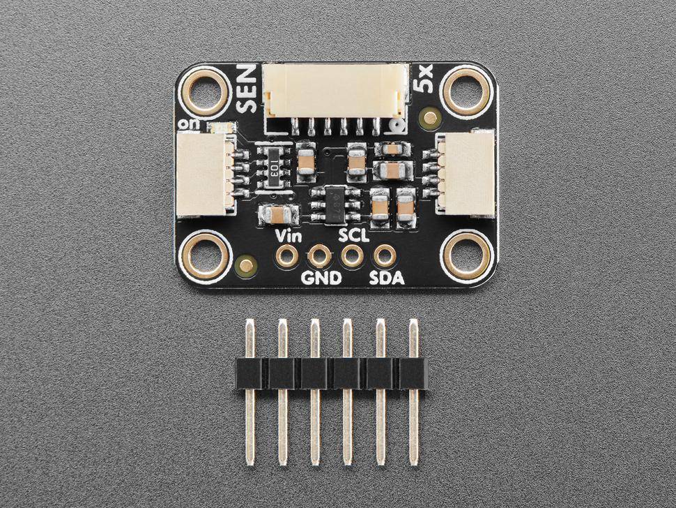 Adafruit SEN54/SEN55 Adapter Breakout, STEMMA QT/Qwiic kompatibel, 100mA Boost, unterstützt I2C, 5V