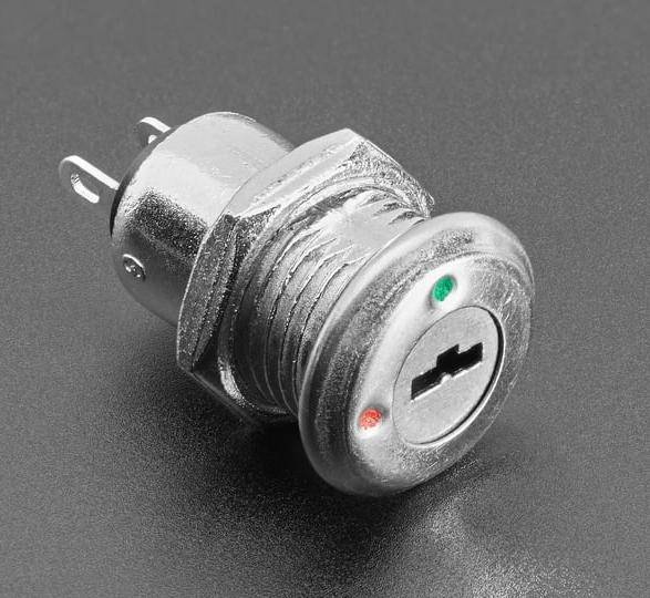 Adafruit On-Off Key Lock Switch, Mechanischer Schlüsselschalter, An / Aus, 12mm