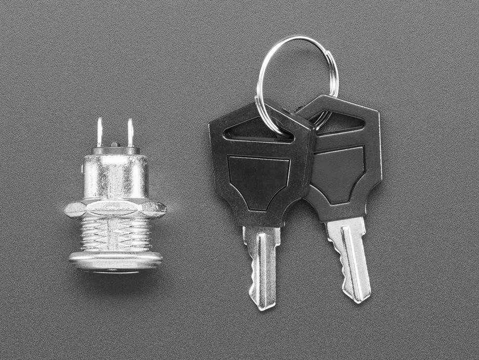 Adafruit On-Off Key Lock Switch, Mechanischer Schlüsselschalter, An / Aus, 12mm