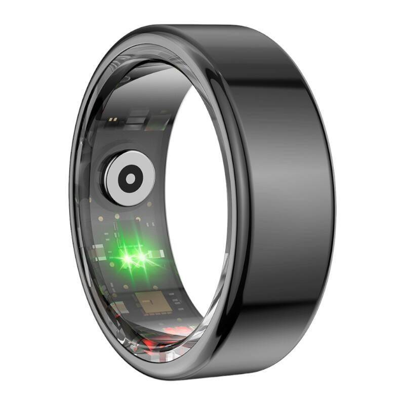 Colmi R02 Smart Ring, überwacht Herzfrequenz, Schlaf & Blutsauerstoff, Schrittzähler, IP68 - Farbe: schwarz - Größe: 10