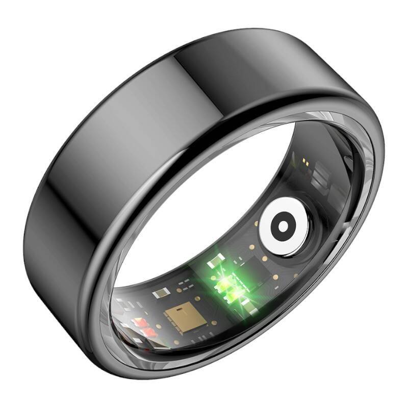 Colmi R02 Smart Ring, überwacht Herzfrequenz, Schlaf & Blutsauerstoff, Schrittzähler, IP68 - Farbe: schwarz - Größe: 11