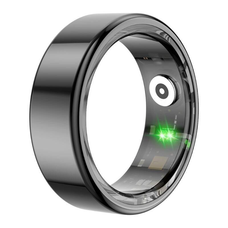 Colmi R02 Smart Ring, überwacht Herzfrequenz, Schlaf & Blutsauerstoff, Schrittzähler, IP68 - Farbe: schwarz - Größe: 11