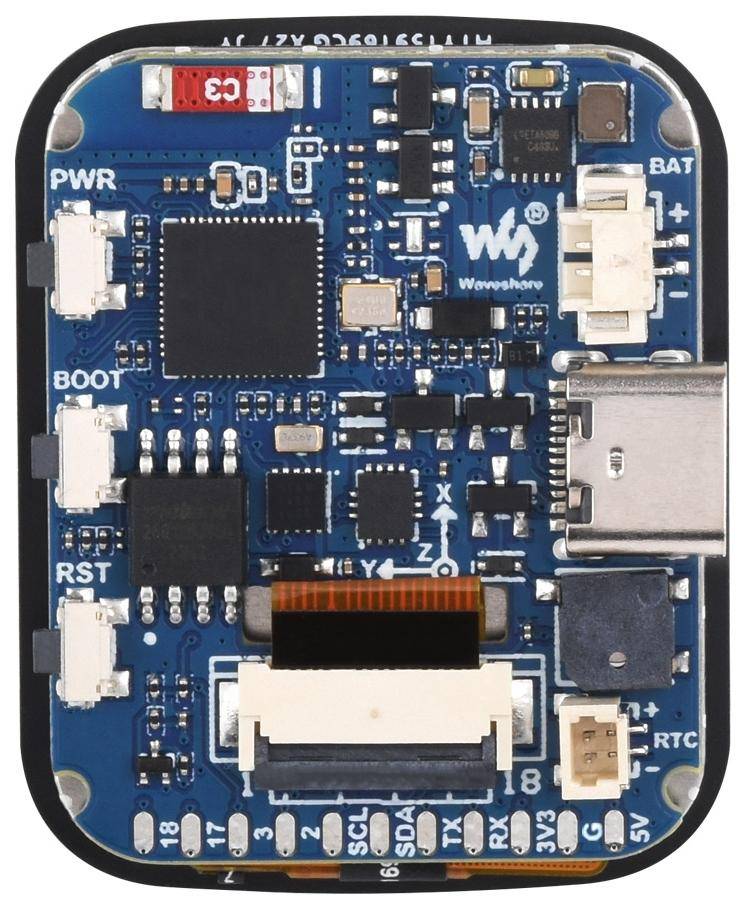 Waveshare ESP32-S3-Touch-LCD-169, 1.69" Display, 240×280, Wi-Fi, Bluetooth 5, 512KB SRAM