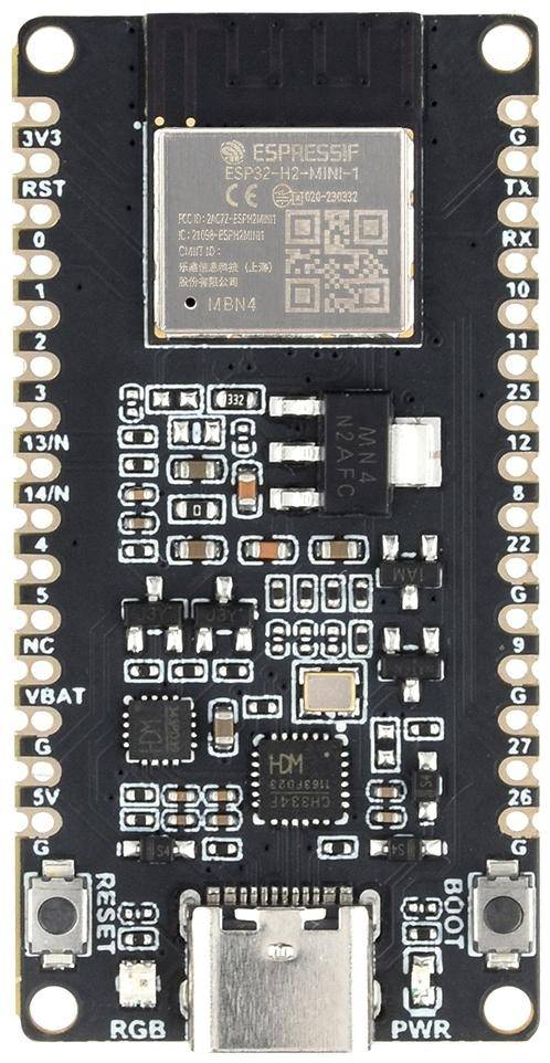 Waveshare ESP32-H2-DEV-KIT-N4, RISC-V 32-bit, 96MHz, Matter/Thread, BT5, Zigbee, USB-C, ohne Header