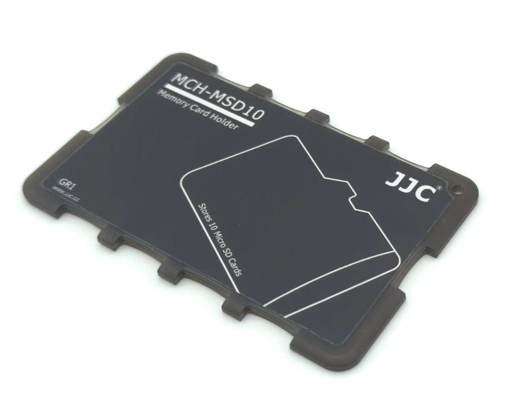 microSD Kartenhalter, 10 Steckplätze, Rückseite nummeriert/beschriftbar, ABS Kunststoff, schwarz