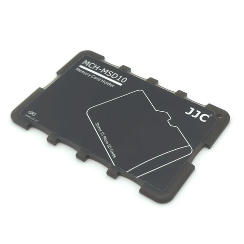 microSD Kartenhalter, 10 Steckplätze, Rückseite nummeriert/beschriftbar, ABS Kunststoff, schwarz microSD Kartenhalter, 10 Steckplätze, Rückseite nummeriert/beschriftbar, ABS Kunststoff, schwarz