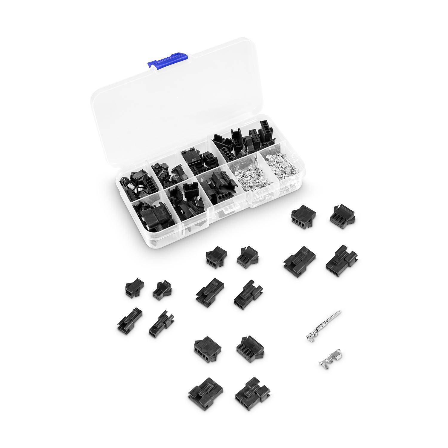 BerryBase 200-teiliges Jumper Wire Connector Kit, JST SM/Dupont, 2.54mm, 2-5 Pin Stecker & Buchse