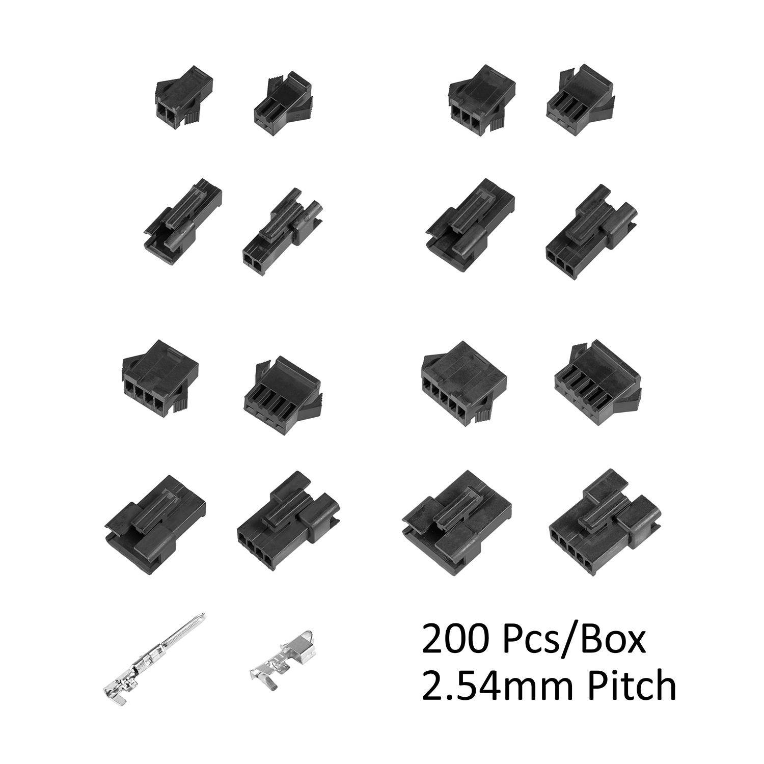 BerryBase 200-teiliges Jumper Wire Connector Kit, JST SM/Dupont, 2.54mm, 2-5 Pin Stecker & Buchse