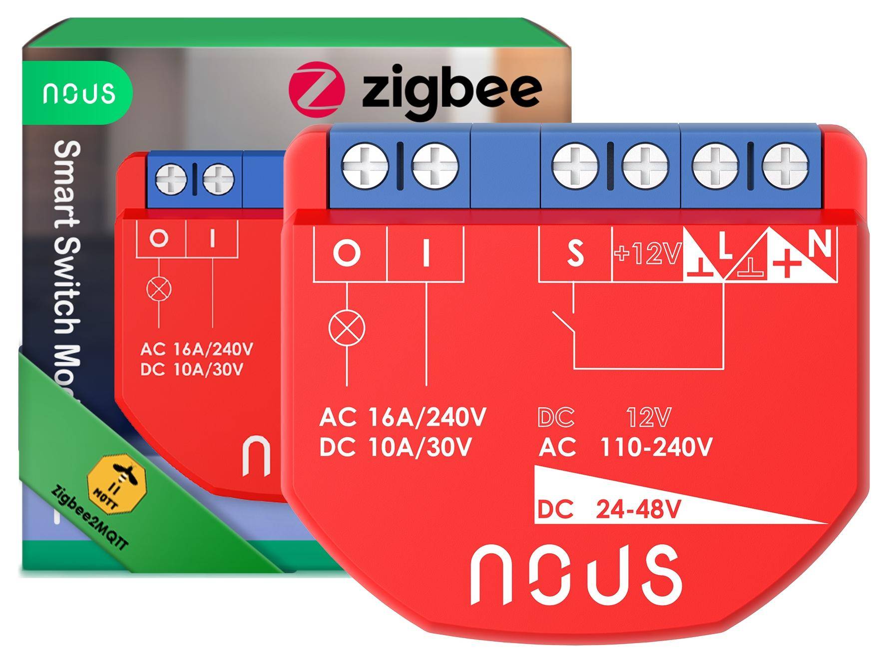 Nous B1Z ZigBee Smart Switch Modul, Steuerung per App, Alexa/Google Assistant, Timer, Zigbee 3.0