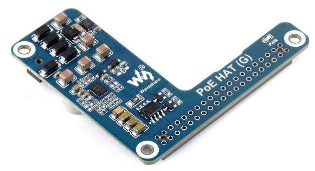 Waveshare Power Over Ethernet HAT G, 5V/5A, IEEE 802.3af/at, für Raspberry Pi 5 / Gehäuse