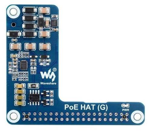 Waveshare Power Over Ethernet HAT G, 5V/5A, IEEE 802.3af/at, für Raspberry Pi 5 / Gehäuse