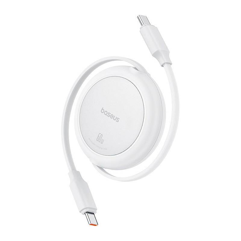 Baseus Free2Pull Mini, einziehbares Kabel, USB-C - USB-C, 60W PD, 1m, weiß