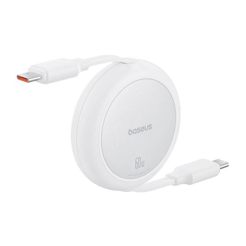 Baseus Free2Pull Mini, einziehbares Kabel, USB-C - USB-C, 60W PD, 1m, weiß