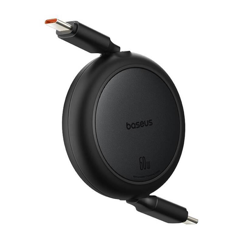 Baseus Free2Pull Mini, einziehbares Kabel, USB-C - USB-C, 60W PD, 1m, schwarz