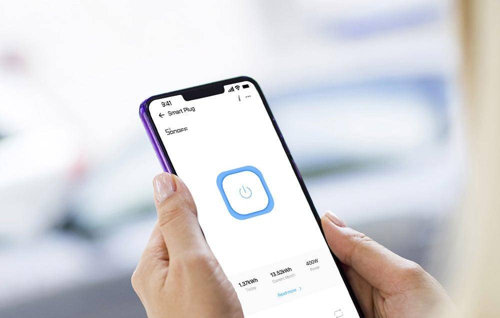 Sonoff S60TPF Smart Plug, Intelligente & schmale Steckdose mit Messfunktion, WiFi