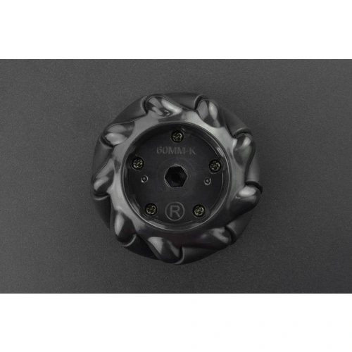 DFRobot Mecanum-Rad mit Motorwellenkupplung, 60mm, omnidirektional, Silikongummibeschichtung, rechts DFRobot Mecanum-Rad mit Motorwellenkupplung, 60mm, omnidirektional, Silikongummibeschichtung, rechts