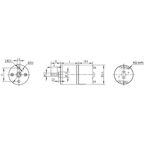 DFRobot Metal DC Geared Motor, 20RPM, 362:1 Übersetzung, 7.5kgcm Drehmoment, 50mA Leerlaufstrom, 6V DFRobot Metal DC Geared Motor, 20RPM, 362:1 Übersetzung, 7.5kgcm Drehmoment, 50mA Leerlaufstrom, 6V