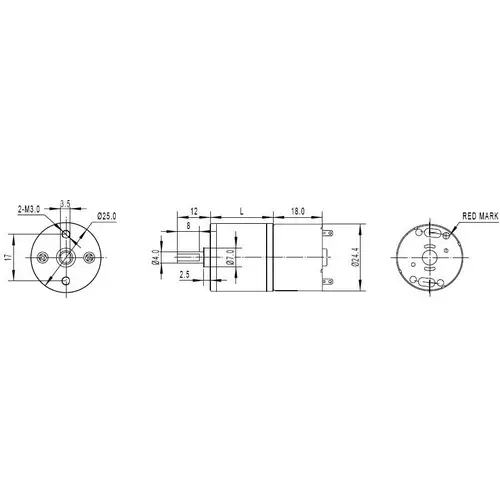 DFRobot Metal DC Geared Motor, 97RPM, 75:1, 1.9kgcm Drehmoment, 50mA Leerlaufstrom, 6V DFRobot Metal DC Geared Motor, 97RPM, 75:1, 1.9kgcm Drehmoment, 50mA Leerlaufstrom, 6V