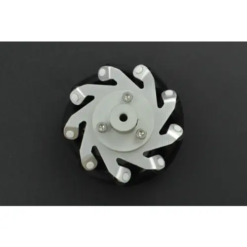 DFRobot Metall Mecanum Rad 65mm Durchmesser, Kupplungsdurchmesser 4mm, 5kg Tragfähigkeit, Rechts DFRobot Metall Mecanum Rad 65mm Durchmesser, Kupplungsdurchmesser 4mm, 5kg Tragfähigkeit, Rechts