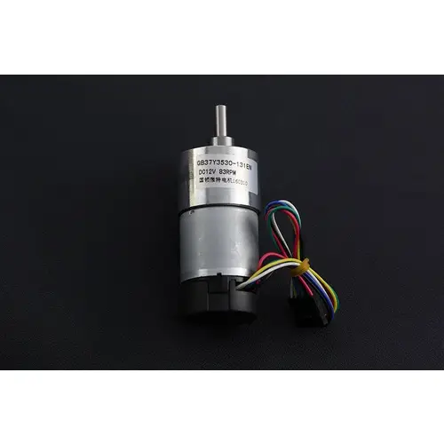 DFRobot Metall DC Getriebemotor + Encoder, 83RPM, 131:1, 45kgcm, 16CPR Encoder, 350mA Leerlauf, 12V DFRobot Metall DC Getriebemotor + Encoder, 83RPM, 131:1, 45kgcm, 16CPR Encoder, 350mA Leerlauf, 12V