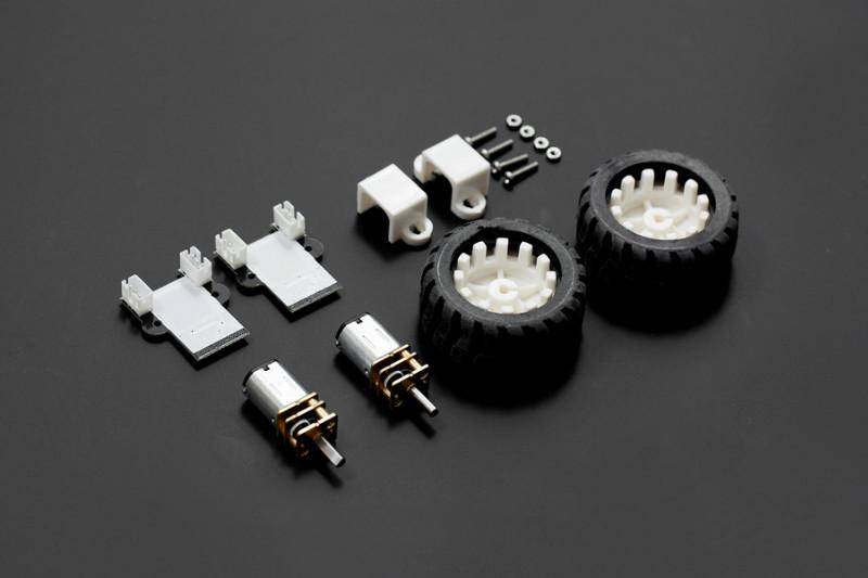 DFRobot MiniQ Motor Wheel Set mit 2 Motoren, Rädern, Motorhalterungen, Encodern, 260RPM, 50:1, 6V