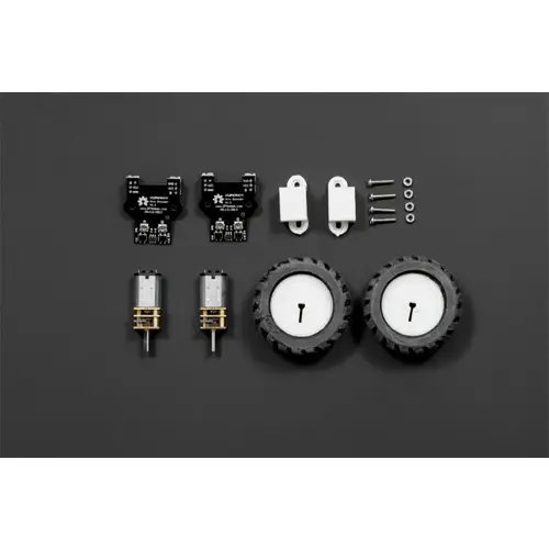 DFRobot MiniQ Motor Wheel Set mit 2 Motoren, Rädern, Motorhalterungen, Encodern, 260RPM, 50:1, 6V DFRobot MiniQ Motor Wheel Set mit 2 Motoren, Rädern, Motorhalterungen, Encodern, 260RPM, 50:1, 6V