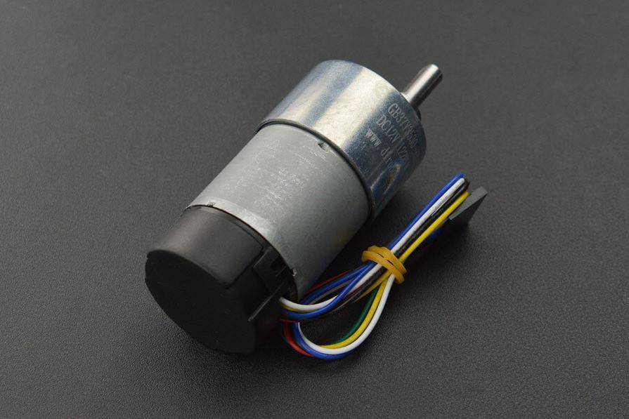 DFRobot Metall-DC-Getriebemotor mit Encoder, 122RPM, 90:1, 38Kg.cm Drehmoment, 12V