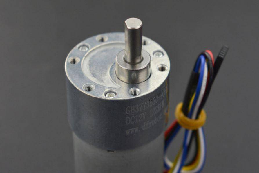 DFRobot Metall-DC-Getriebemotor mit Encoder, 122RPM, 90:1, 38Kg.cm Drehmoment, 12V