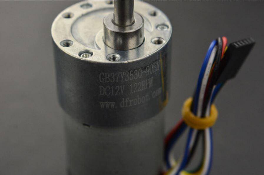 DFRobot Metall-DC-Getriebemotor mit Encoder, 122RPM, 90:1, 38Kg.cm Drehmoment, 12V