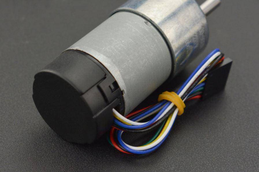 DFRobot Metall-DC-Getriebemotor mit Encoder, 122RPM, 90:1, 38Kg.cm Drehmoment, 12V