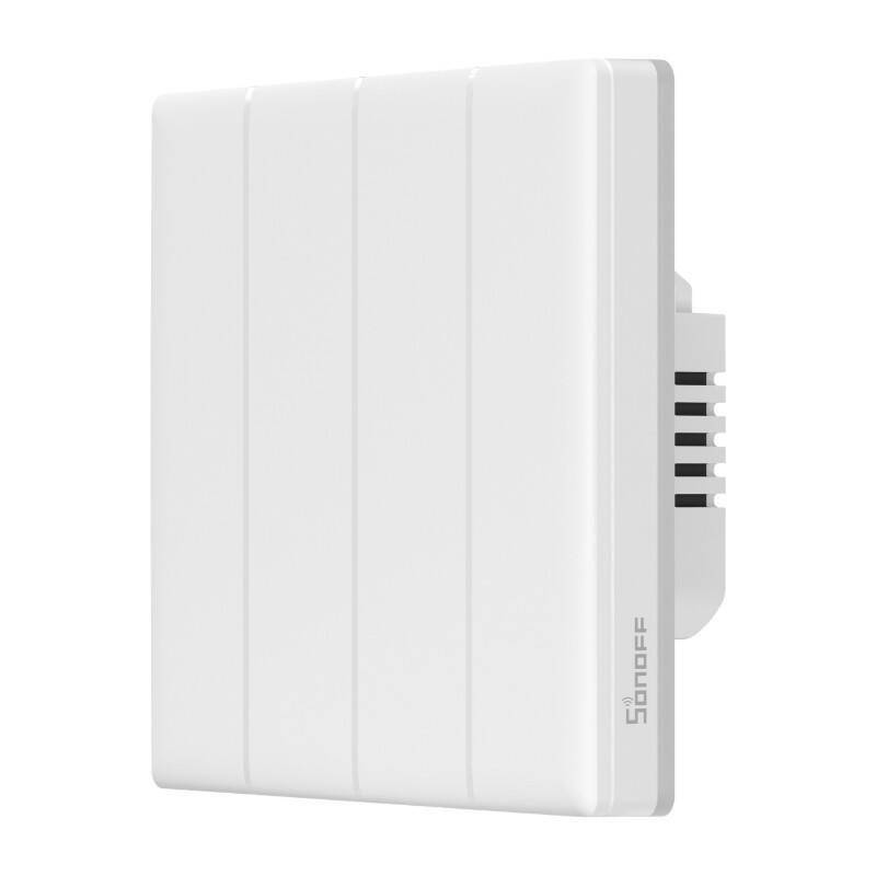 Sonoff TX-T5-T4C Smart Touch Switch, 4-Kanal Wand-Schaltaktor, mit RGB LED, WiFi, weiß