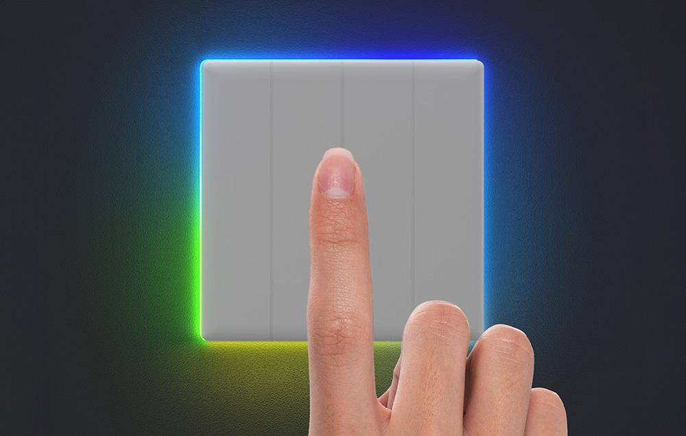 Sonoff TX-T5-T4C Smart Touch Switch, 4-Kanal Wand-Schaltaktor, mit RGB LED, WiFi, weiß
